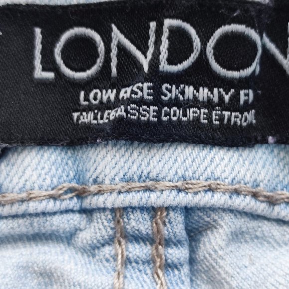 London distressed low rise skinny jeans women's junior size 5 - Picture 5 of 8